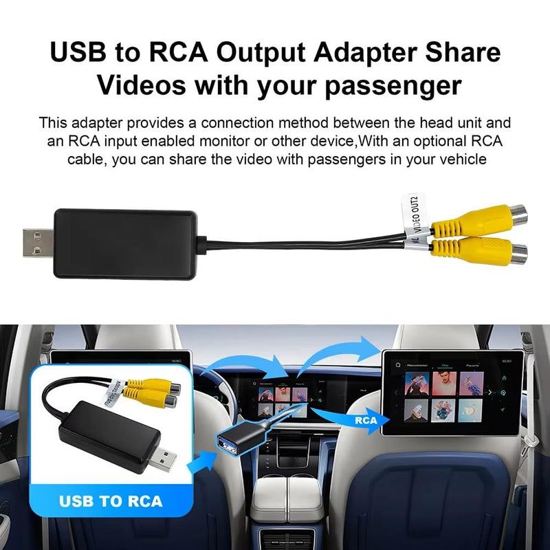 TheCoolCube USB to CVBS Video Output Adapter 2 CVBS Output USB to RCA Cable DC 5V for Android Multimedia Player and Android TV Player