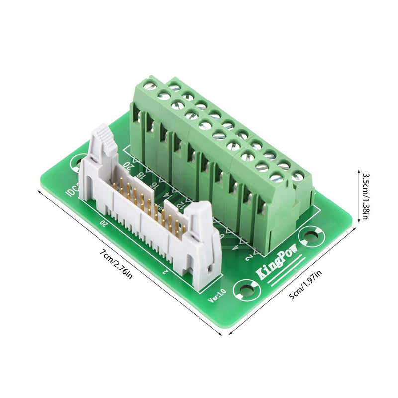 Marhynchus 20 Pin Connector Breakout Block Header IDC20P Terminal Block Connector PLC Interface with Bracket