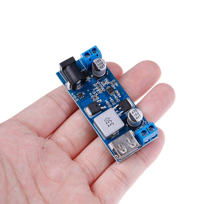 Hailege 2pcs 24V/12V to 5V/5A Power Module DC-DC Step-Down Power Supply Converter with USB Port