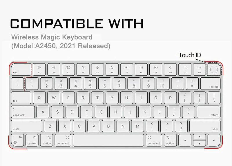 HRH Silicone Keyboard Cover for Apple iMac 24 Inch 2021 Newest Magic Keyboard with Touch ID A2449 Keyboard Cover Protector Skin,for Apple iMac 24 Inch M1 Chip 2021 Magic Keyobard A2450-Mint Purple Mint purple