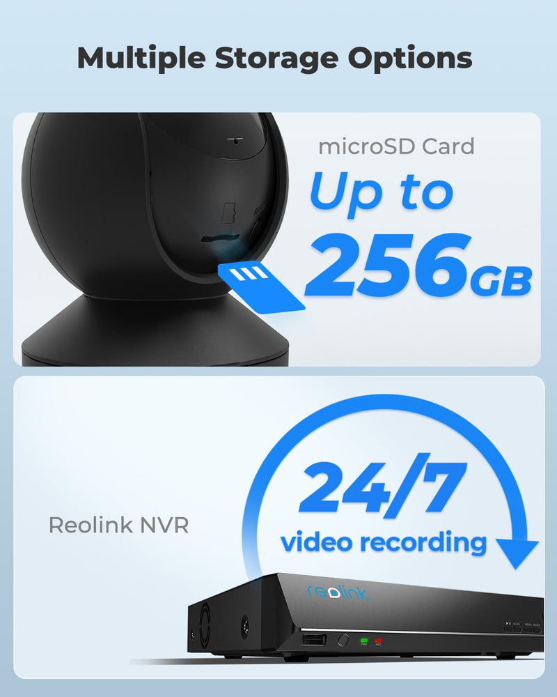 REOLINK Indoor Security Camera, 2.4/5 GHz Wi-Fi, E1 Pro 4MP HD Plug-in Pet Camera, 360 Degree Baby/Pet Monitor with Auto Tracking, Person/Pet Detection, Night Vision, 2-Way Audio, Local Storage Black