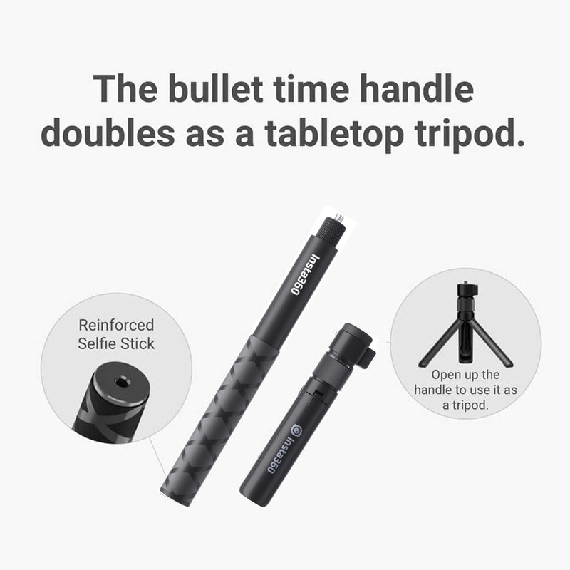 Handheld Camera Selfie Stick and Tripod for Insta360 Bullet Time Bundle,Compatible with Insta360 X3/ One X2/One RS/One R/One Accessories