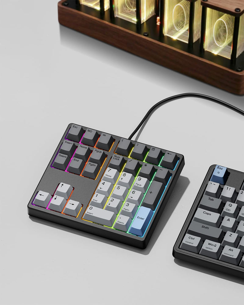 Kisnt MF34 Mechanical Numpad, Full-Function for Heavy Excel Financial | QMK/VIA Programmable, Wired 34 Keys Hot Swappable, Custom RGB with PBT Keycaps for Laptops PC Compact Keyboards