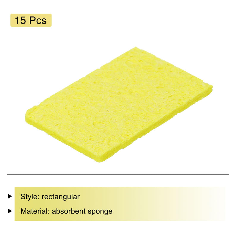 QUARKZMAN Pack of 15 Soldering Sponge 5 x 3.5 cm Rectangle Yellow Extra Thick Cleaning Pads Soldering Iron Replacement for Cleaning the Soldering Iron