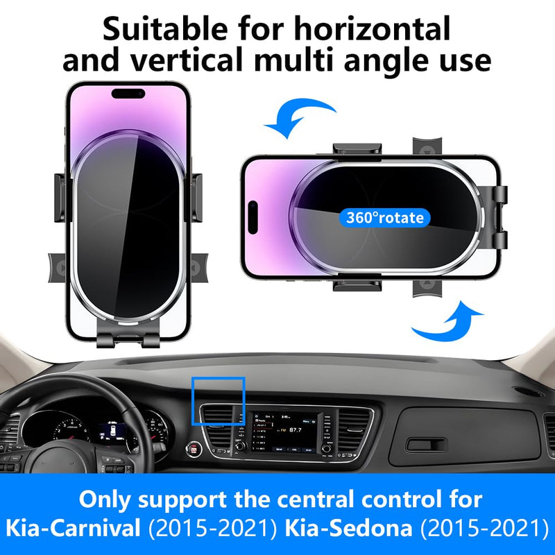 Car Phone Holder for Kia Sedona 2015 2016 2017 2018 2019 2020 2021 ，Carnival 2015-2021 Auto Accessories Navigation Screen Bracket Interior Cell Mobile Phone Mount Holders case Accessory for Kia Carnival 2015-2021