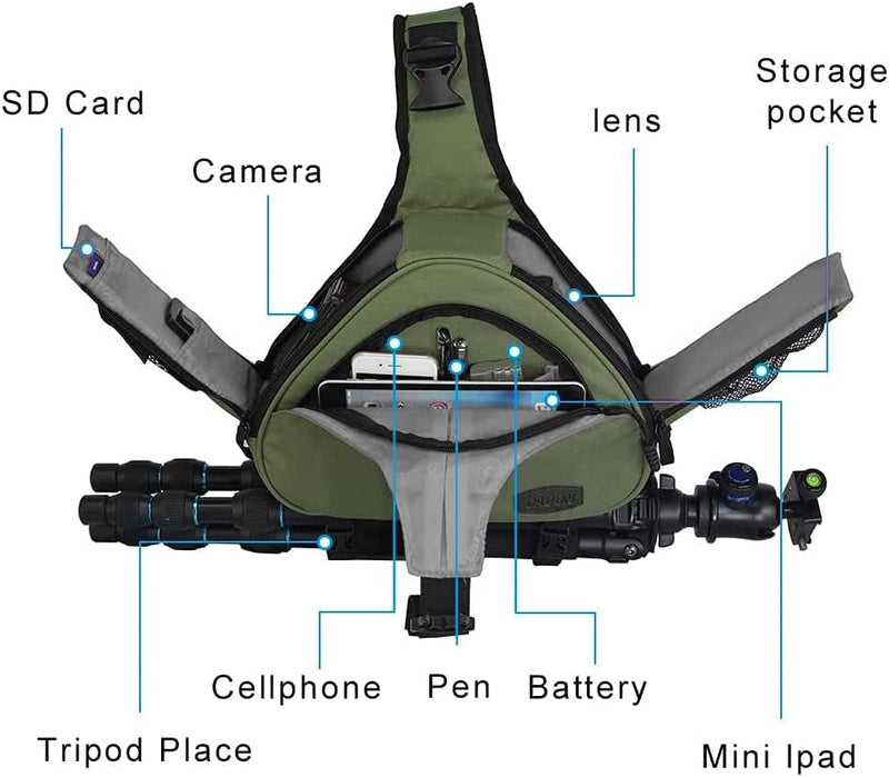 CADeN Camera Sling Bag + DSLR Camera Sleeve Case Compatible with Sony Canon Nikon Camera Case