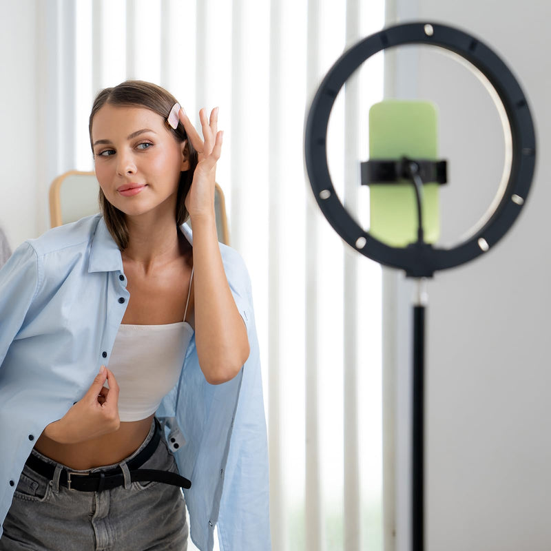 PATIKIL 2Pack 7.9" Universal Ring Light Phone Holder, Gooseneck Arm with 1/4 Hot Shoe Adapter Mount for Ring Light Tripod Stand Replacement, Black