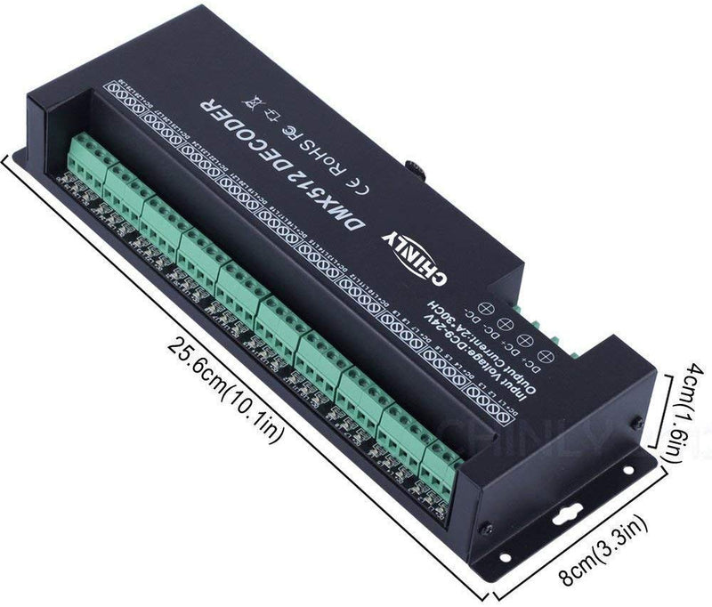 30 Channel DMX decoder 512 RGB LED Strip Controller DMX dimmer DC9V-24V 2A/CH 30 channel