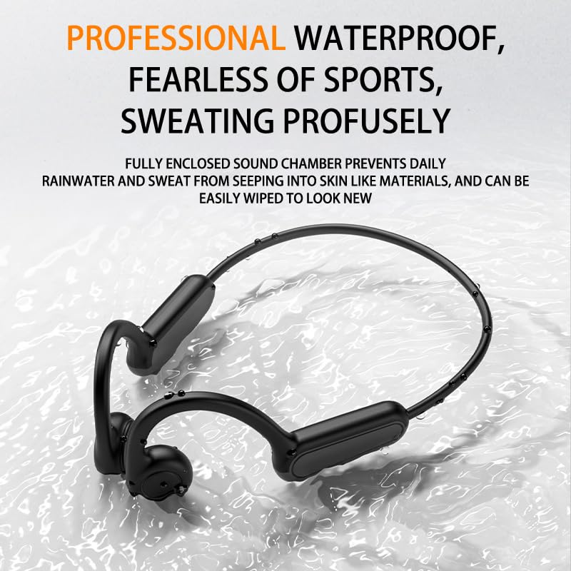 AYI True Bone Conduction Bluetooth Headphones Open Ear Headset Painless Wear Stereo Earphone 11H Playtime Lightweight Stable & Comfortable Sports Headphone for Driving Bicycling Running Skiing-White B8 White