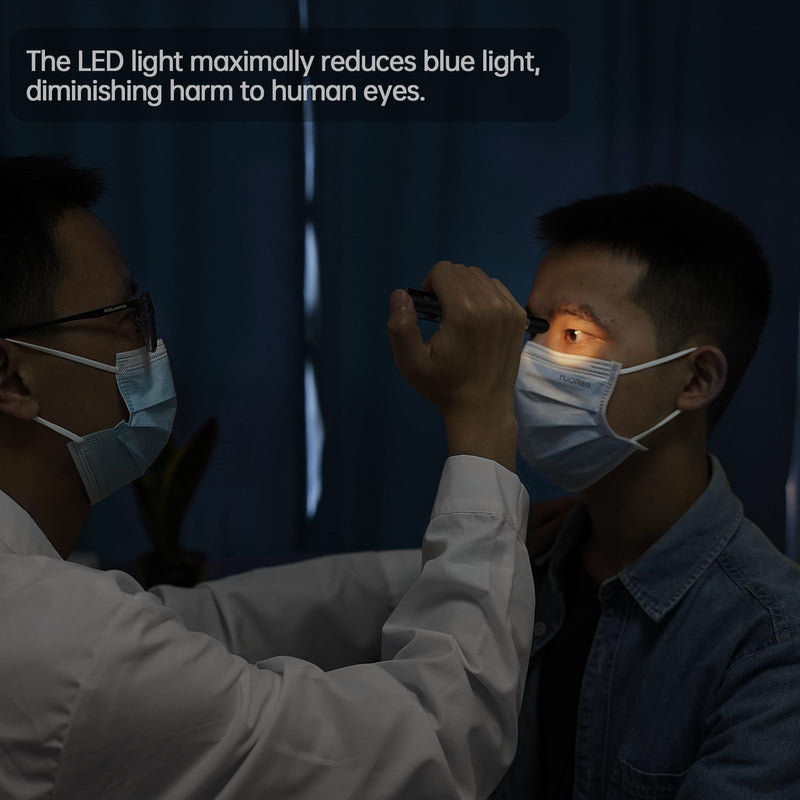 RISEMART Pupil Light Diagnostic Light with Pupil Meter and Ruler, Warm/Cool White, Rechargeable USB LED Pen Lamp for Nurses, Students, Doctors (Black) black