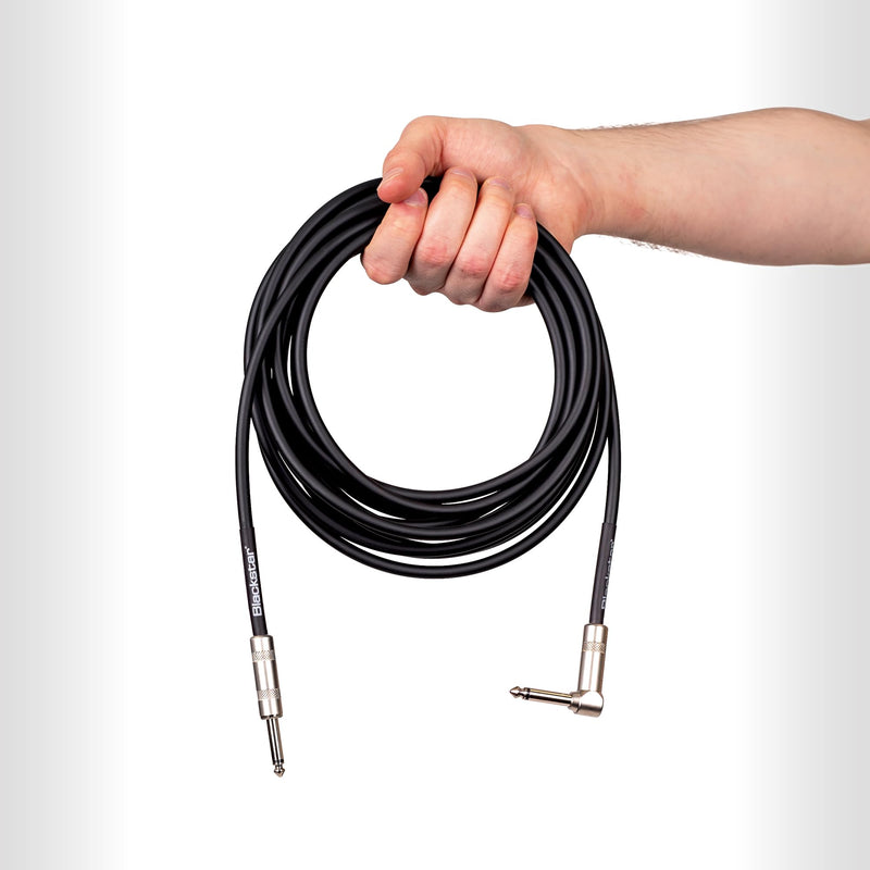 Blackstar 6m (20ft) Instrument Cable Straight ¼” Jack to Angle ¼” Jack for Bass/Electric Guitar/Electro-Acoustic/Keyboard/Amp (BSCABLESTD20FTSA) 20 FT Straight to Angled