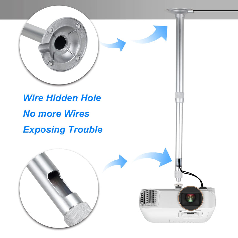 Ceiling Wall Projector Mount Universal Projector Bracket Extendable Height Camera Mount 15-24in Wall Hanger Projector Stand for DLP Projector Video Projector CCTV DVR Camera