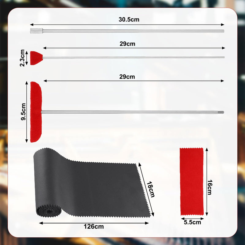 5pcs Grand Piano Soundboard Cleaning Tools, Includes Big & Small Brush Head Cleaning Tool Extension Rod Soft Fiber Polish Cloth, Piano Cleaner Kit (Black, Soundboard Dust Cover) Black, Soundboard Dust Cover