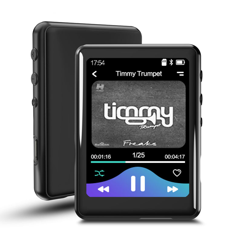 MP3 Player with Bluetooth 5.3,Tokemisc 16GB Full Touchscreen Kids Portable Music Device with Speaker,FM Radio,E-Book,Built-in Micro SD Card Slot,Earphones Included,Max 512GB Expand