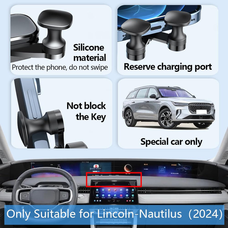 Car Phone Mount Holder for Lincoln Nautilus 2024 2025 2026 Auto Accessories Navigation Screen Bracket Interior Decoration Mobile Cell