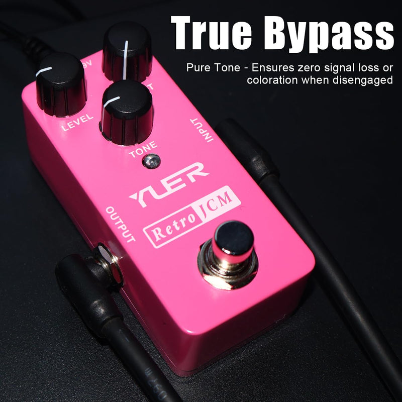 Distortion Pedal, Analog Retro JCM Distortion Effect Pedal for Electric Guitar with Footswitch Cap Aluminum Case - True Bypass RS-13