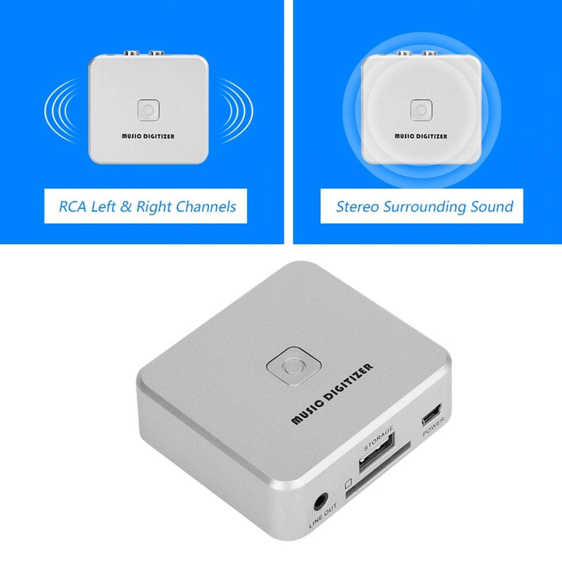 Multifunctional MP3 Digitizer Audio Capture Box Left Right Channels Music Digitizer Support U Disk SD Card