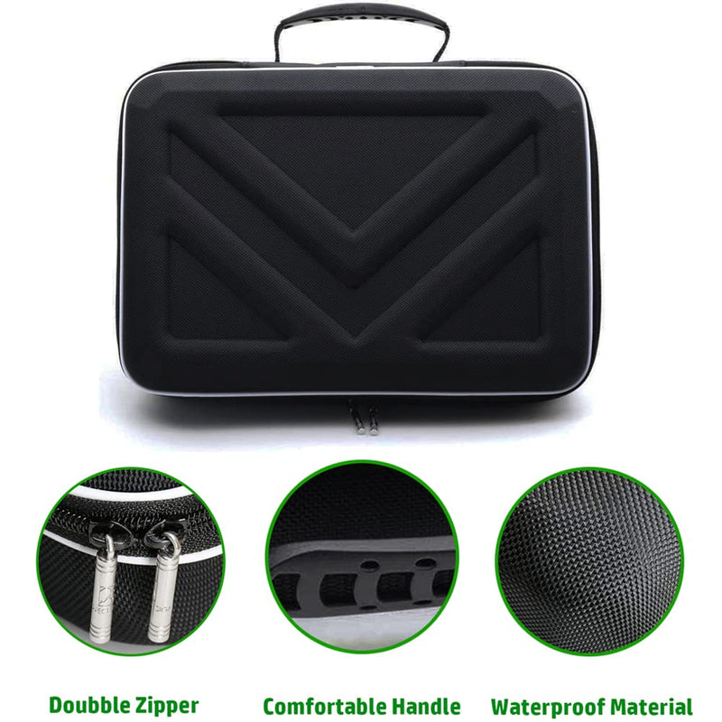 Case for Hypervolt /Hypervolt Plus/Hypervolt Bluetooth with 5 Attachment Slots, Hard Shell Portable Storage Bag for Vibration Massage Device, Shockproof Dustproof Travel Carrying Storage Bag Black M