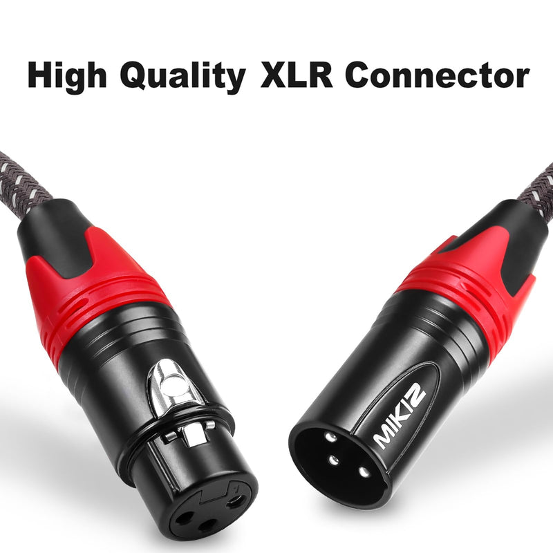 6ft XLR Cables Braided 2 Pack Red Color Coded, Premium XLR Patch Cables Short for Microphone DJ Anti-tangling 2-Pack 6ft (Red) 2-Pack XLR Male to Female
