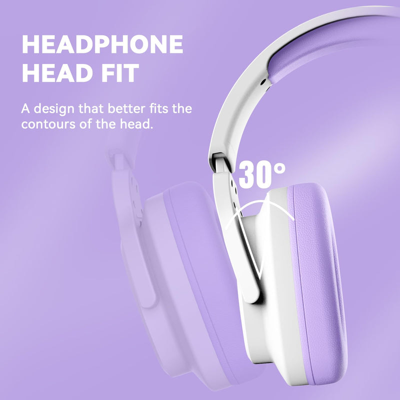 [AUSTRALIA] - Jimonyer Gaming Headset for PC/PS4/PS5/Xbox One/Switch, Stereo Surround Sound Gaming Headphones with Noise Canceling Flexible Mic, Computer Headset with 3.5mm Jack & RGB Light (WhitePurple) WhitePurple 