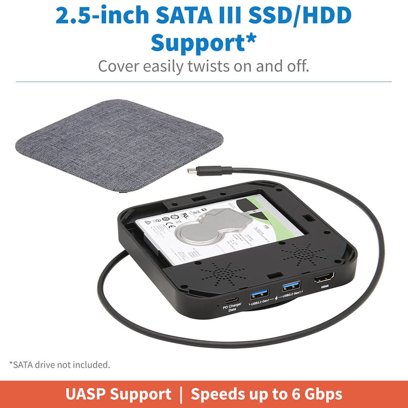 Tripp Lite USB C Dock Single Display 4K HDMI USB-A/USB C Hub 100W Charging (U442-DOCK17-GY)