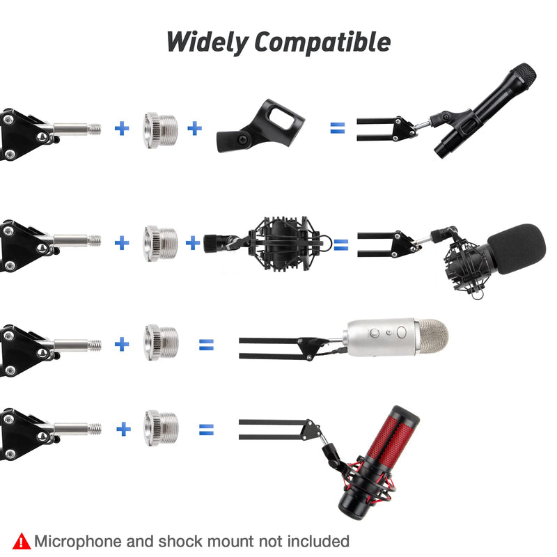 [AUSTRALIA] - SUNMON Microphone Wall Mount and Metal Table Mounting Clamp, Universal Microphone Boom Arm Stand Compatible with HyperX QuadCast, Blue Yeti, Blue Snowball, Shure SM58 Microphone 