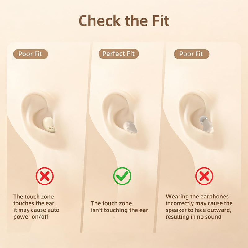 Sleep Earbuds, Invisible Mini Wireless Earbuds for Small Ear Canals, Ergonomic Bluetooth Earbuds with Premium Sound and One-Step Auto Pairing（White） White