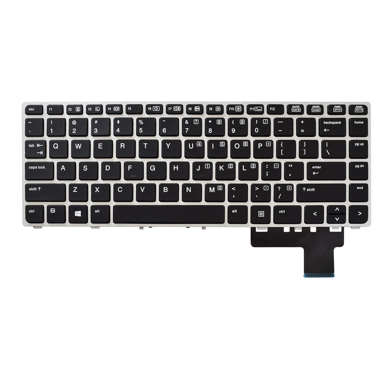 SUNMALL Backlit Keyboard Replacement Compatible with HP Elitebook Folio 9470m 9480m Series Laptop with Silver Frame No Pointer US Layout