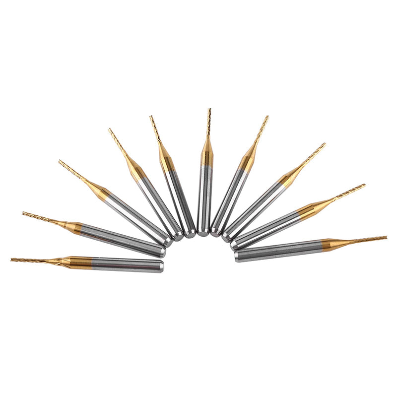 End Mill 1 mm, 10 Pieces Metal Cutter Engraving Bits Milling Tool Tungsten Carbide Cutter Drill Bit Set for Plastics Stainless Steel Copper