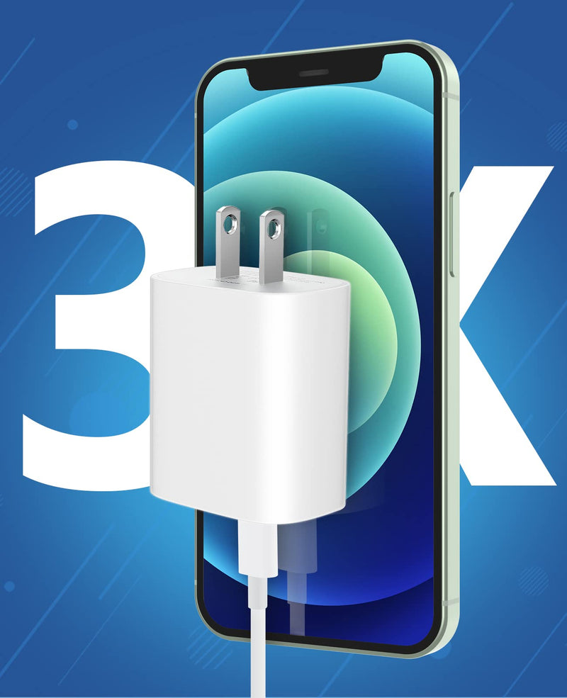 iPhone 13 12 11 Fast Charger [MFi Certified],10FT Long Fast Charging Lightning Cable with 20W USB C Charger Block for iPhone13/13Pro Max/12/12 Pro Max/11/11Pro/XS/Max/XR/X/8Plus,iPad,2 Pack White