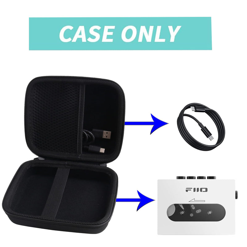 WERJIA Hard Carrying Case Compatible with FiiO CP13 Cassette Player（case only） (Black) black