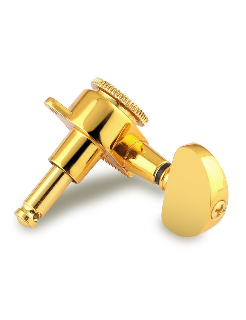 [AUSTRALIA] - Rubatone Locking Guitar String Tuning Pegs Sealed Machine Heads Tuners Tuning Keys 6 In Line for Right Handed Electric Guitar or Acoustic Guitar Half Round Head Gold. 