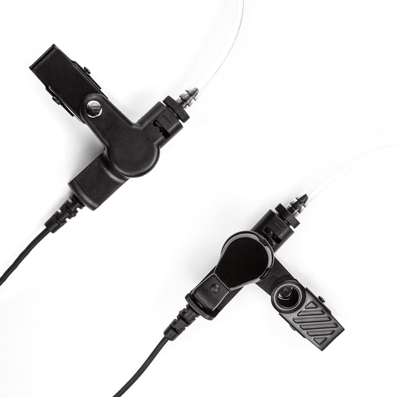 [AUSTRALIA] - Covert Acoustic Tube Earpiece with Mic for Baofeng UV-5R Walkie Talkies, Surveillance Headset and PTT Compatible with 2 Way Radios Brands Baofeng and Kenwood, Puxing, Wouxun (2 Pcs-Black) Black 