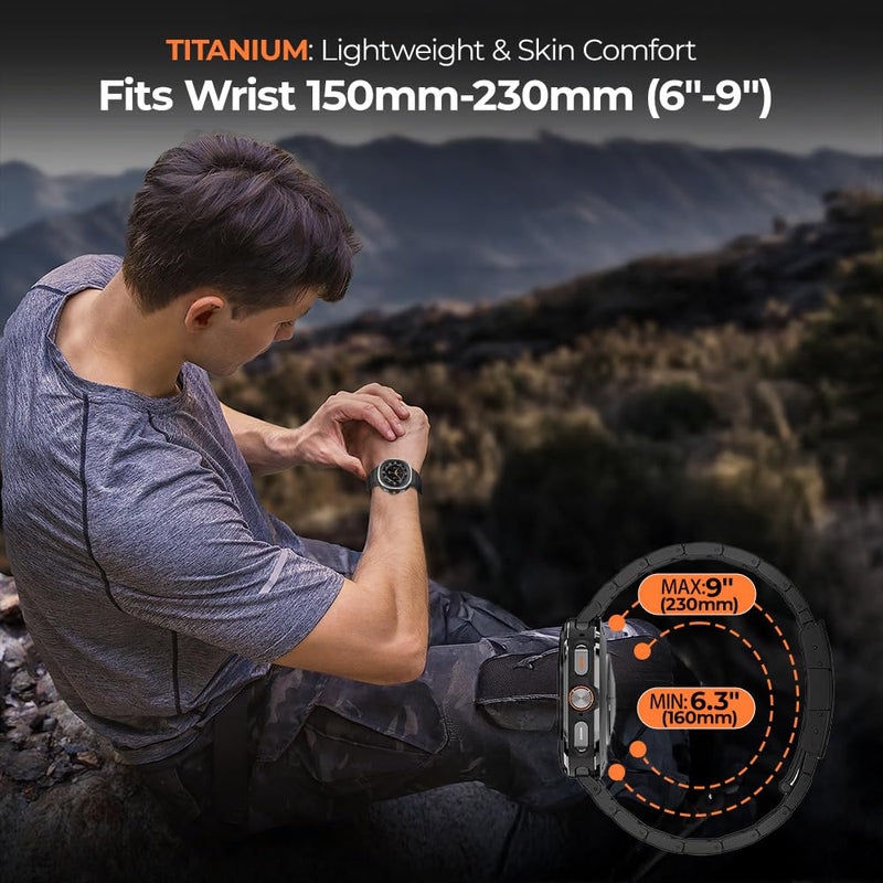 No Gap Titanium Band for Galaxy Watch Ultra 2 1 (2026/2025/2024) | Grade 2 Ti Metal Strap for Samsung Watch Ultra 47mm |Skin-Friendly,40% Lightweight,Corrosion Resistance,Fit Wrist 6.3''-9''