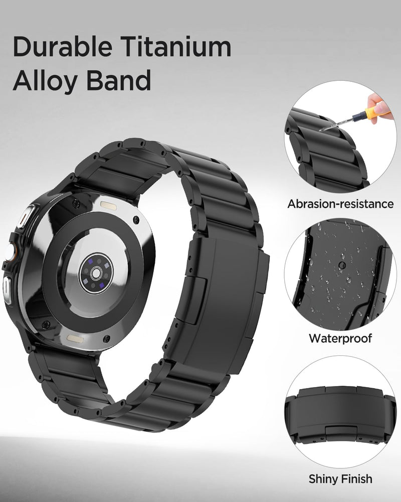 Miimall Titanium Band for Samsung Galaxy Watch Ultra 2 2026/1 47mm | Men's Luxury Metal Bracelet Classy Elegant Strap with Quick-Release Clasp Business Formal Band for Galaxy Watch Ultra 2/1