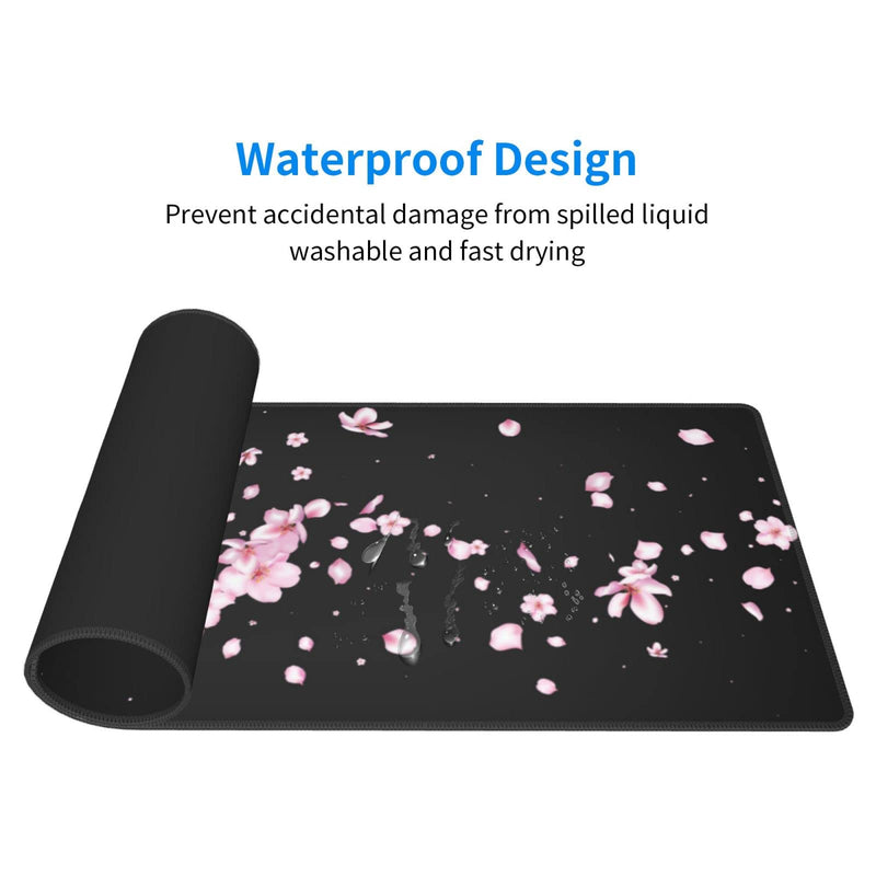 Japanese Cherry Blossom Flower Gaming Mouse Pad Large XL Desk Mat Long Extended Pads Big Mousepad for Home Office Decor Accessories 31.5 X 11.8 Inch Funky Japanese Sakura Blossom