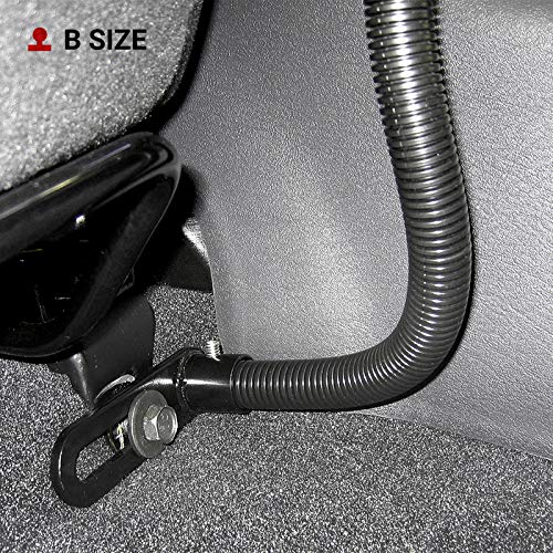 RAM MOUNTS No-Drill Vehicle Mount with Flexible Rod and B Size Ball | Seat rail base with 18" aluminum rod, B Size 1" ball and Pod I mount for phone, tablet and device holders Standard Packaging