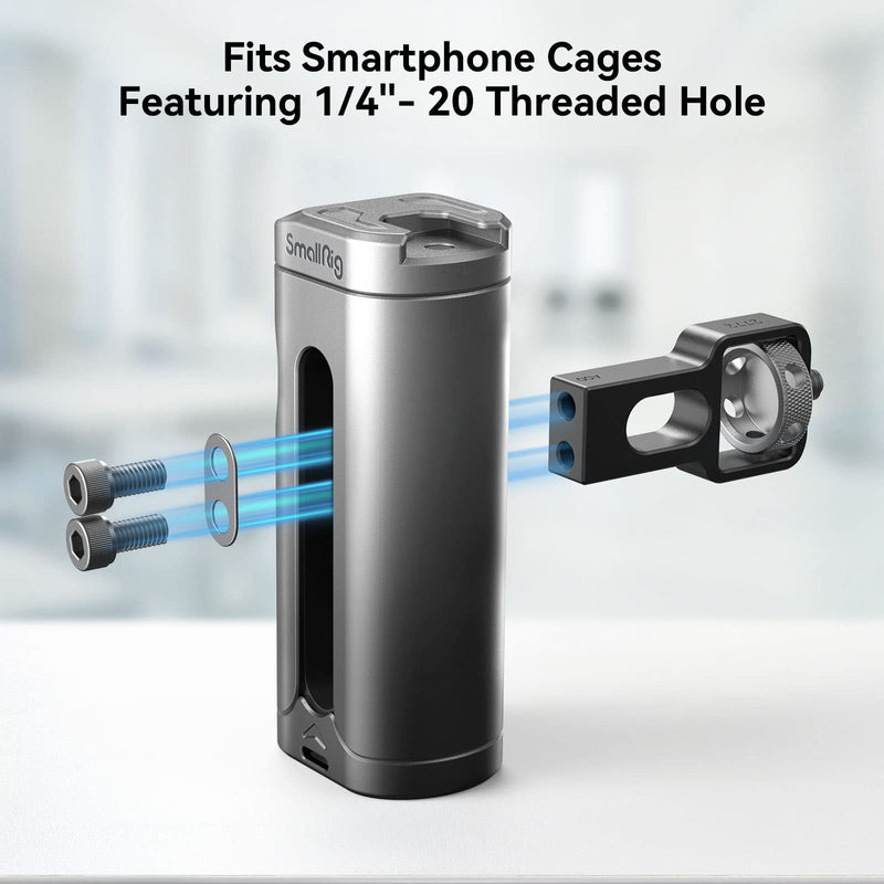 SmallRig Mini Side Handle for Phone Cage Smartphone Video Rig with 1/4''-20 Threads and Cold Shoe, Up and Down Adjustable - 3894 3894 (without wireless control)