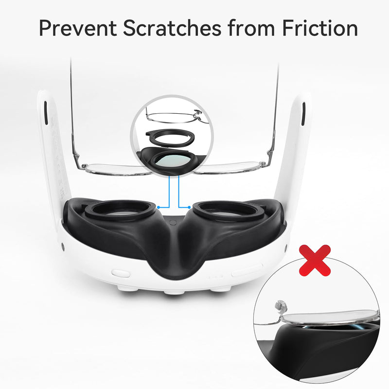 AMVR Golf Club Attachment Compatible with Meta/Oculus Quest 3 Accessories & Lens Protector Set Compatible with Meta/Oculus Quest 3 Accessories,Glasses Spacer for Quest 3 Lenses