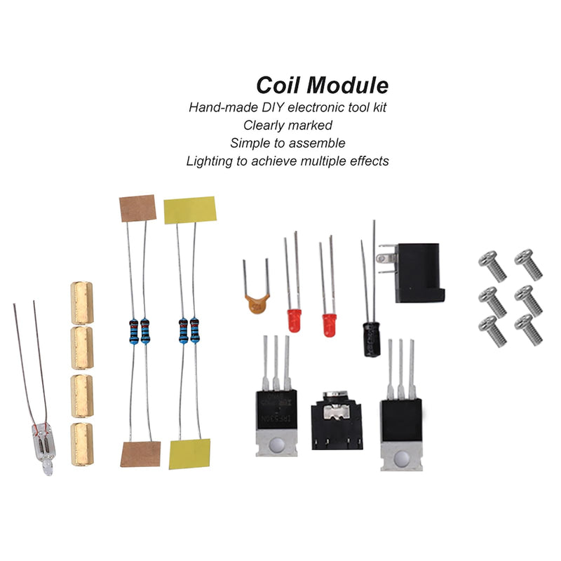 Coil Module, Arc Plasma Speaker Mini Coil DIY Electronic Kit Tool 15 W DC 15-24 V 2 A, Electronic Coil Teaching Learning Module, Wireless Transmission Coil, Default