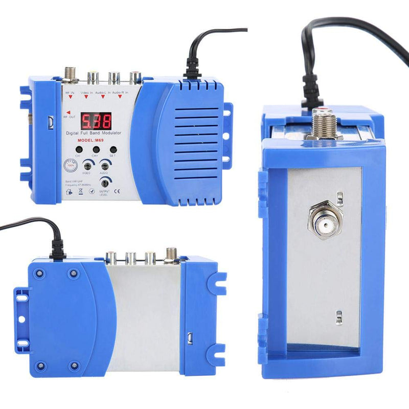 Digital RF Modulator for TV, AV-RF AV-TV Converter VHF UHF 110-240V Digital Modulator RF Modulator (US Plug) US plug