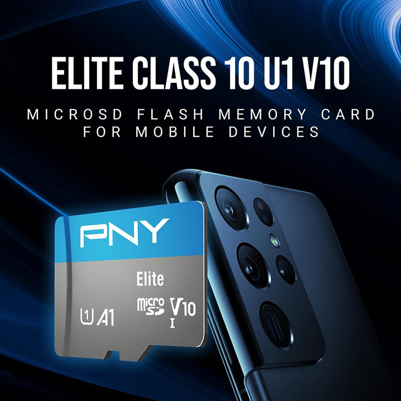 [AUSTRALIA] - PNY 128GB Elite Mobile Accessories Class 10 U1 V10 A1 microSDXC Flash Memory Card - 100MB/s, Class 10, U1, V10, A1, Full HD, UHS-I, Micro SD 