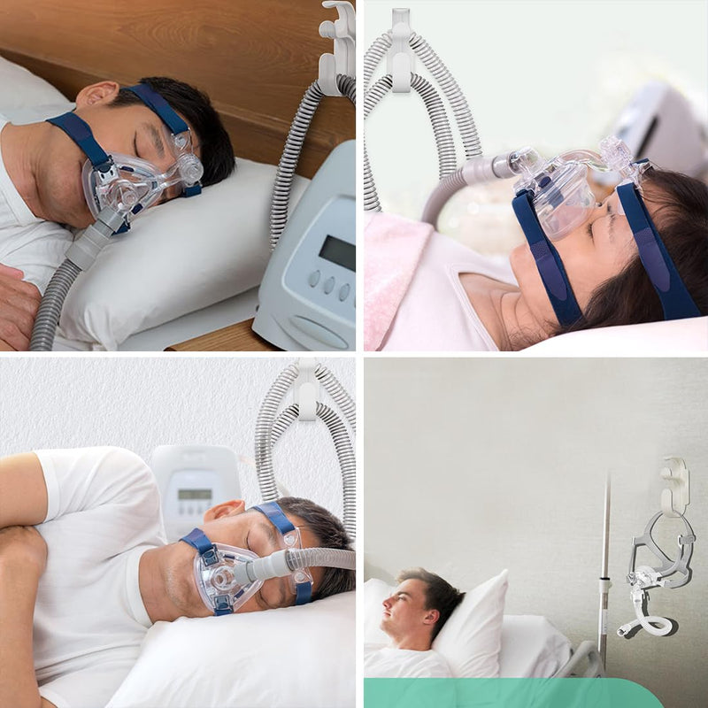 CPAP Hose Holder CPAP Hose Holder Organiser with 2 Self-Adhesive Backs CPAP Mask Hooks for Cpap Accessories, Bed, Kitchen