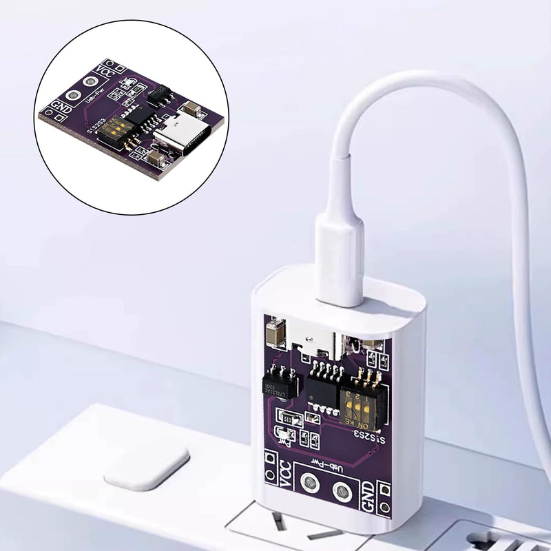 6 Pieces QC/PD/AFC Power Supply Trigger Module: Fast Charge Trigger USB-C 5V 9V 12V 15V 20V DC Spoof Scam Fast Charge Trigger Polling Detector USB-PD Notebook Power Supply Change Board Module 6