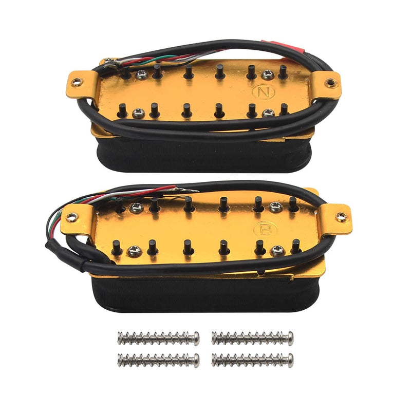 [AUSTRALIA] - FLEOR Neck+Bridge Pickup Set Double Coil Humbucker Pickups for Electric Guitar Pickup Replacement-Black Black 