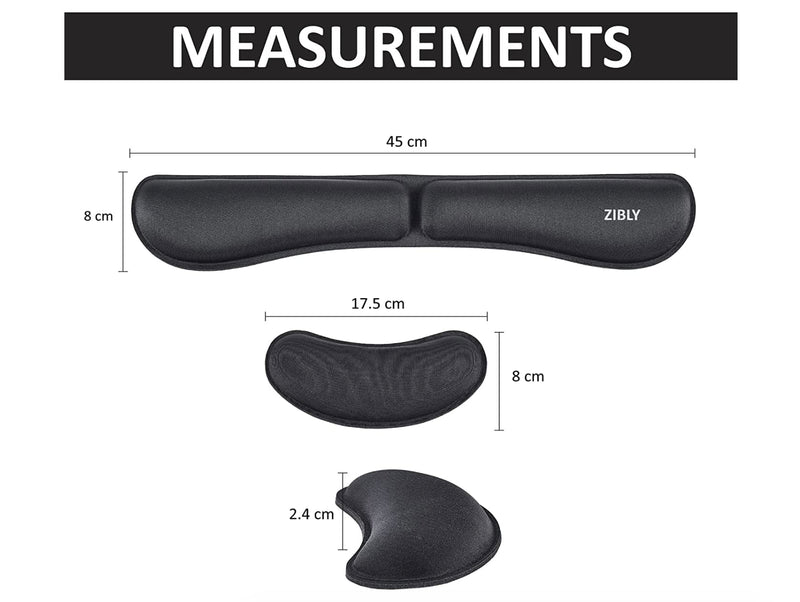 Ergonomic Gel Keyboard Wrist Rest & Mousepad Rests for Computer, Silky Memory Foam for Typing, Laptop Keyboard and Mouse Desk Pads Support Hand and Arm, 2 Piece Pad for Office and Travel Black Combo