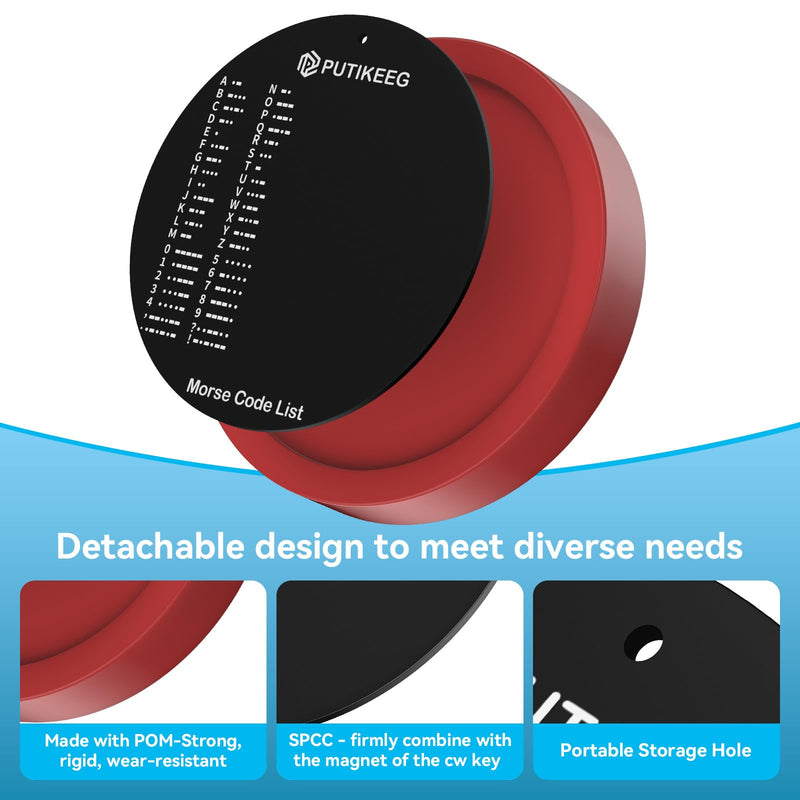 [AUSTRALIA] - PUTIKEEG Morse Code Round Table Key morse code List Learning Shortwave Radio (Red) Red 