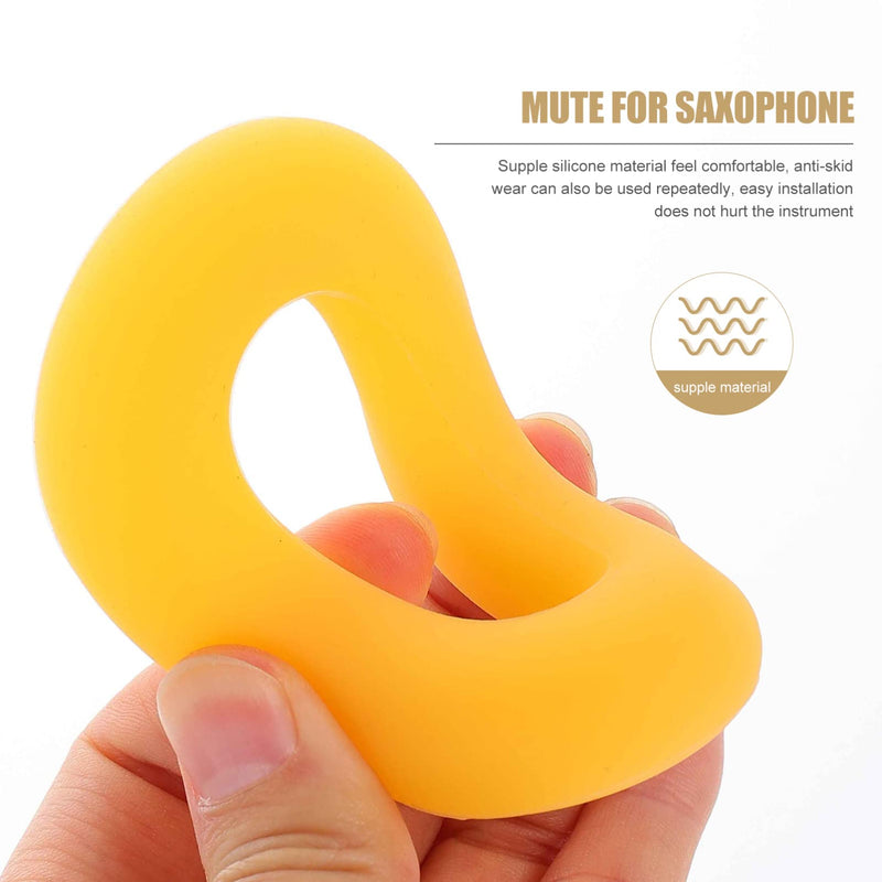 Vaguelly Silicone Saxophone Silencer Ring Saxophone Mute Dampener for Alto Tenor Saxophone Accessory Yellow