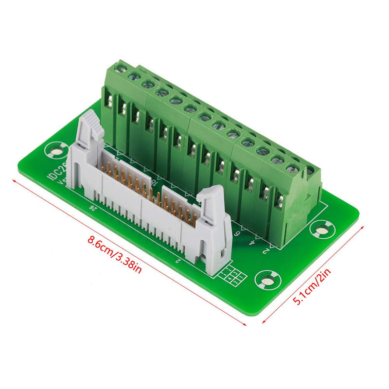 IDC26P DIN Rail Module, DIN Rail Breakout Board Module Terminal Block Module 26-Pin 5mm Interface Module with Plug Breakout Board