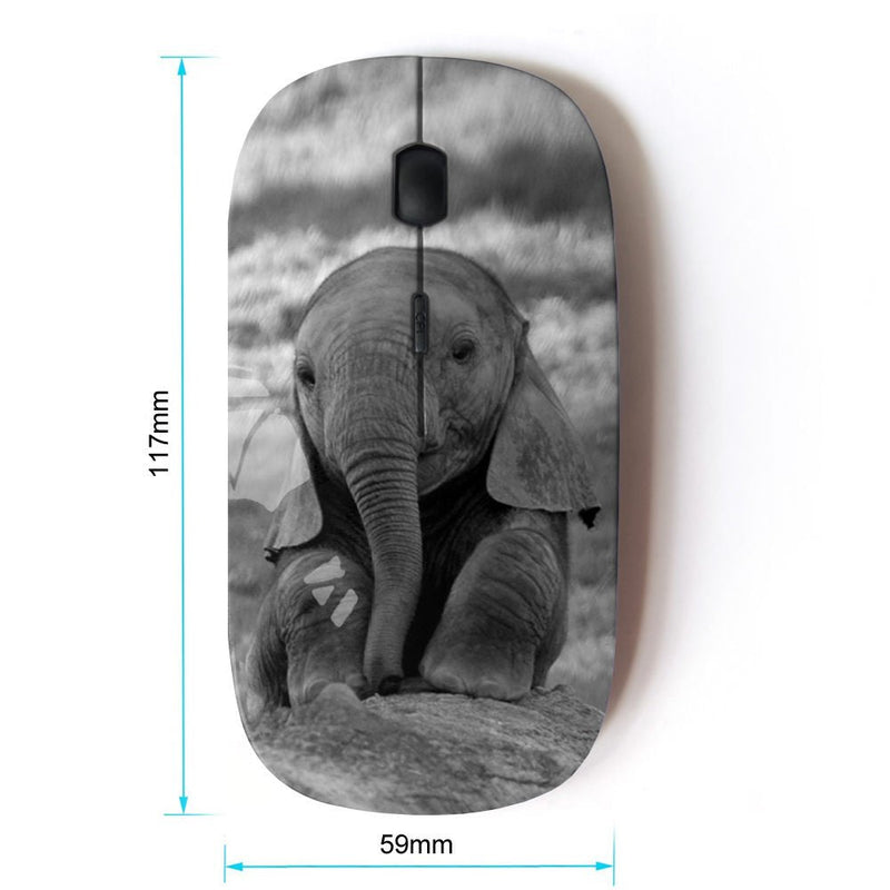 Graphic4You Cute Baby Elephant Animal Design Ergonomic Wireless Mouse with Nano Receiver Design #3